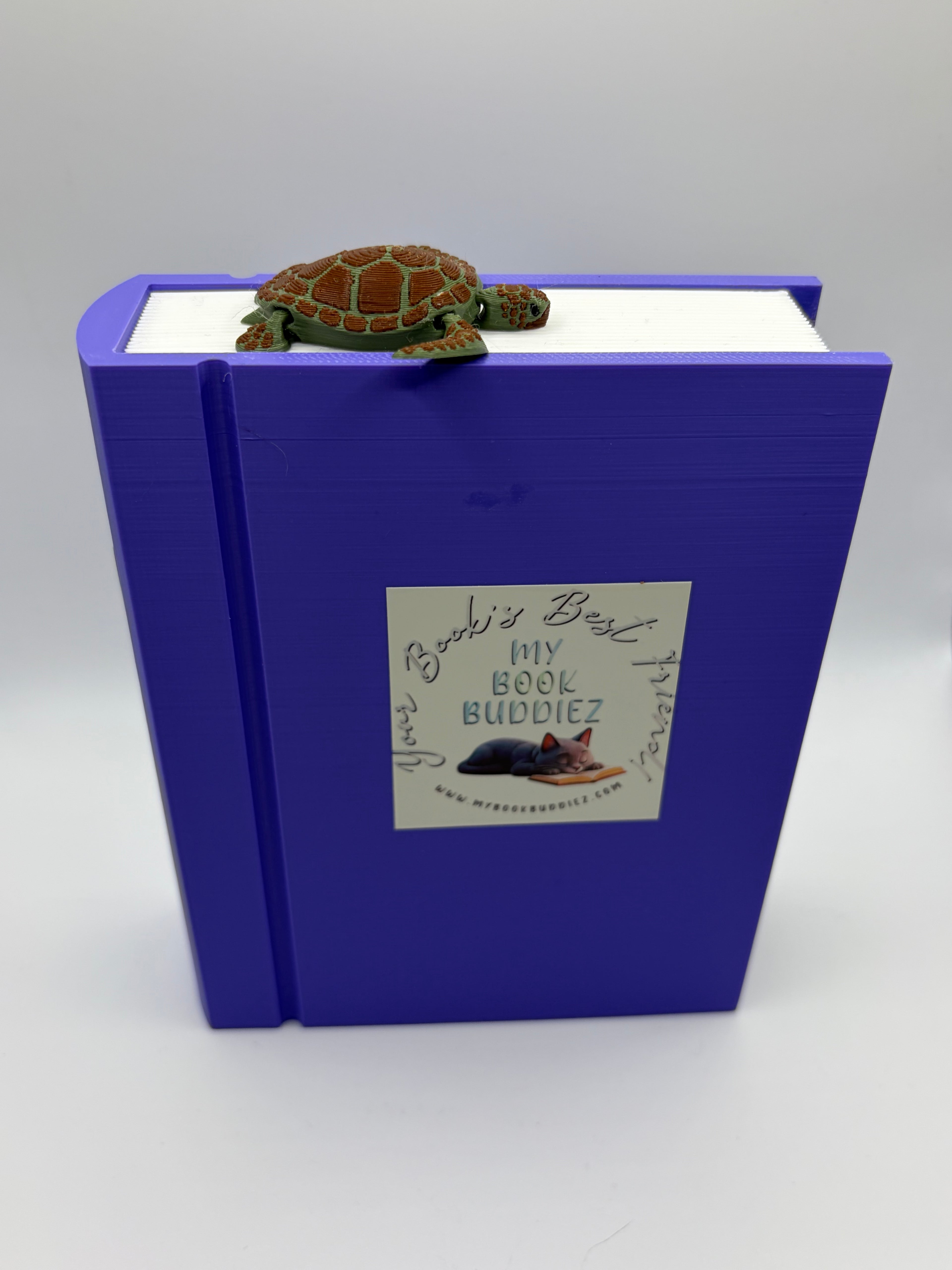 Close-up of Tim the Turtle bookmark buddy showing articulated joints