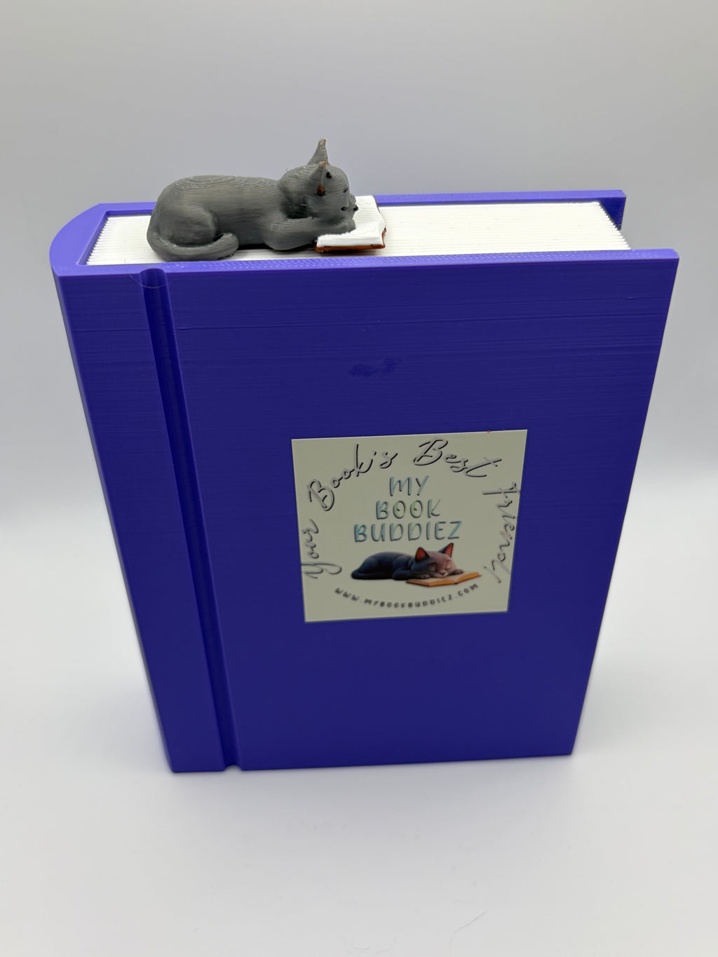 Oliver the Cat bookmark buddy - original My Book Buddiez character - side view
